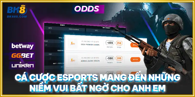 Cá cược Esports mang đến những niềm vui bất ngờ cho anh em